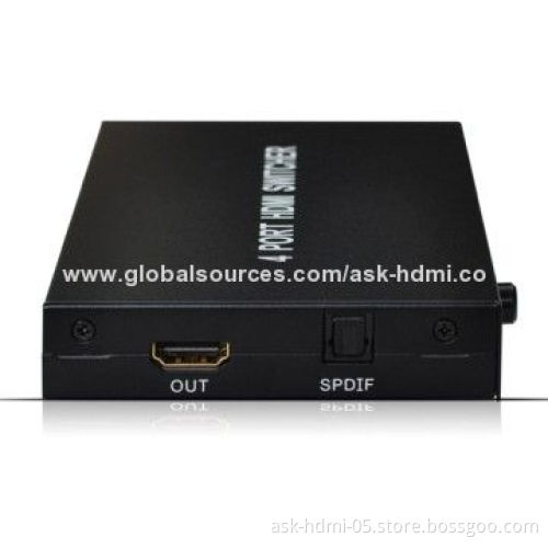 HDMI Switcher 4 x 1, 1.4V, Full HD 1,080P, 5V DC/2A Power Supply